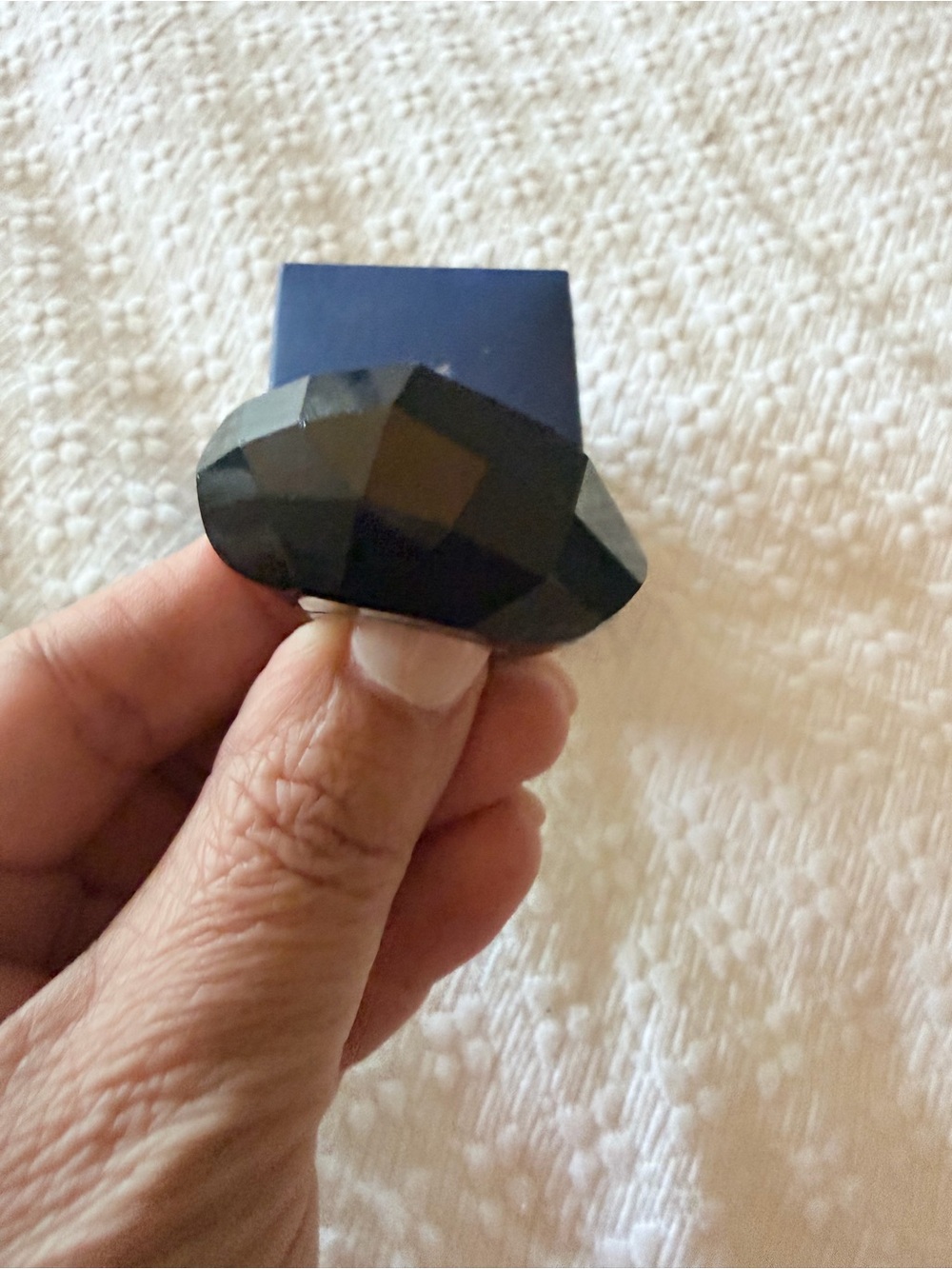 Swarovski Faceted Dark Gray Crystal Statement Ring - Picture 5 of 14